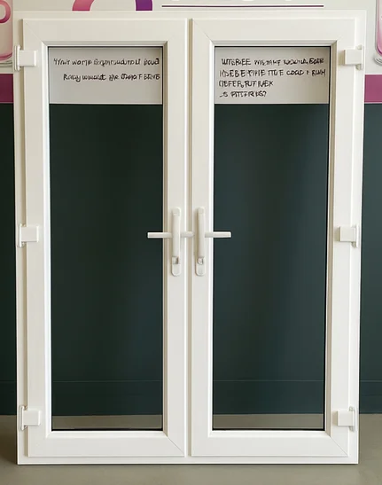 uPVC Doors Before Spraying uPVC Doors Before Spraying